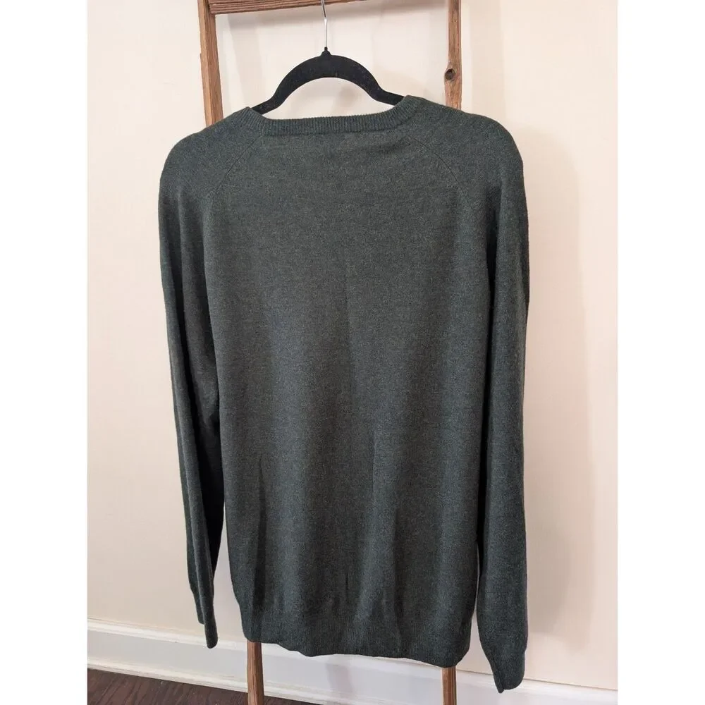 J. Crew men’s XL dark green 100% wool crewneck sweater, XL